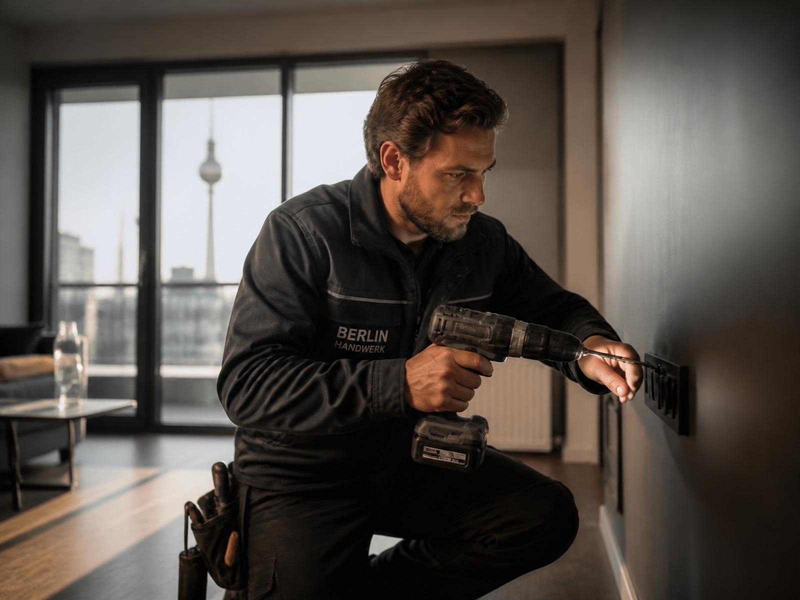 Handwerker von Servanova bei der Montage in einer Berliner Wohnung